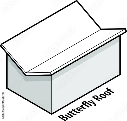 Building roof type: butterfly roof.