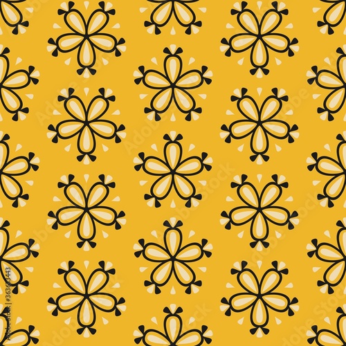 Tile yellow seamless floral for decoration or vector wallpaper or backgrounds, blogs, www, scrapbooks, party or baby shower invitations and elegant wedding cards © ingalinder