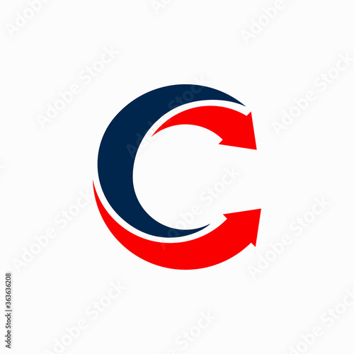 letter c logo with arrow symbol