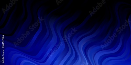 Dark BLUE vector pattern with curved lines. Bright sample with colorful bent lines  shapes. Pattern for business booklets  leaflets