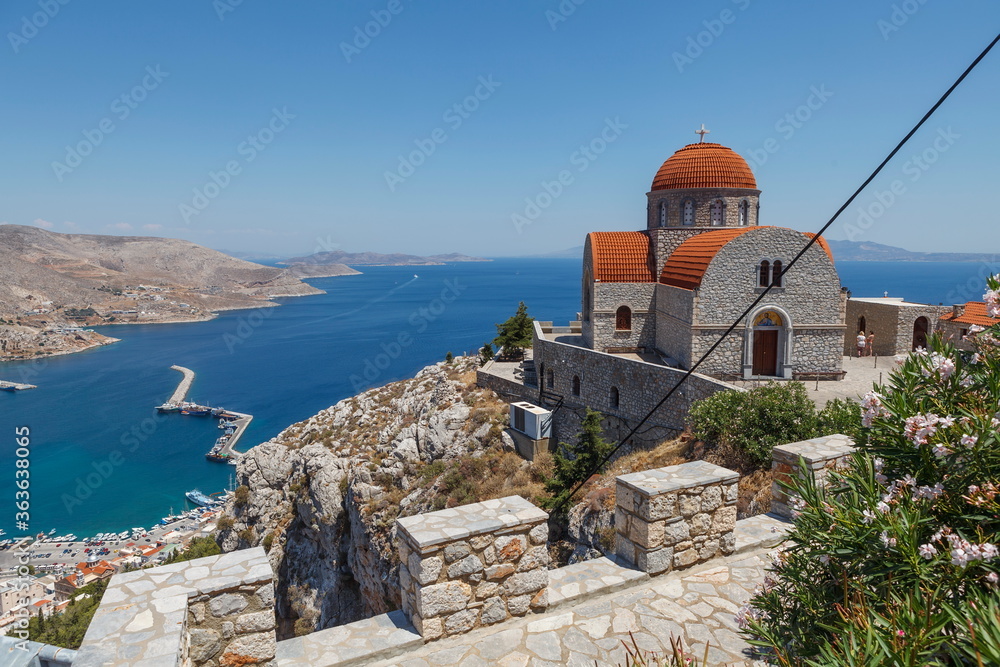 Φωτογραφία Monastery of Agios Savvas located on top of a hill above Pothia Town, the capita