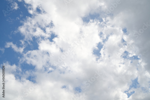 Beautiful blue sky and white clouds. The concept of changing the sky in the pictures.