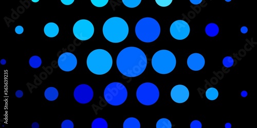 Dark BLUE vector layout with circle shapes. Abstract decorative design in gradient style with bubbles. Pattern for booklets, leaflets.