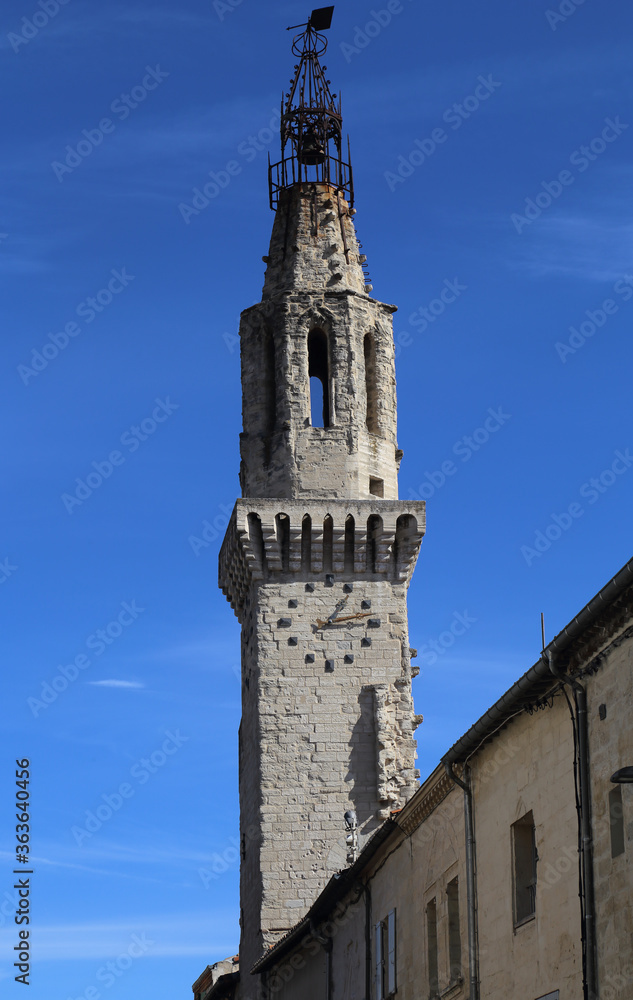 Old clock tower in Avignon, France