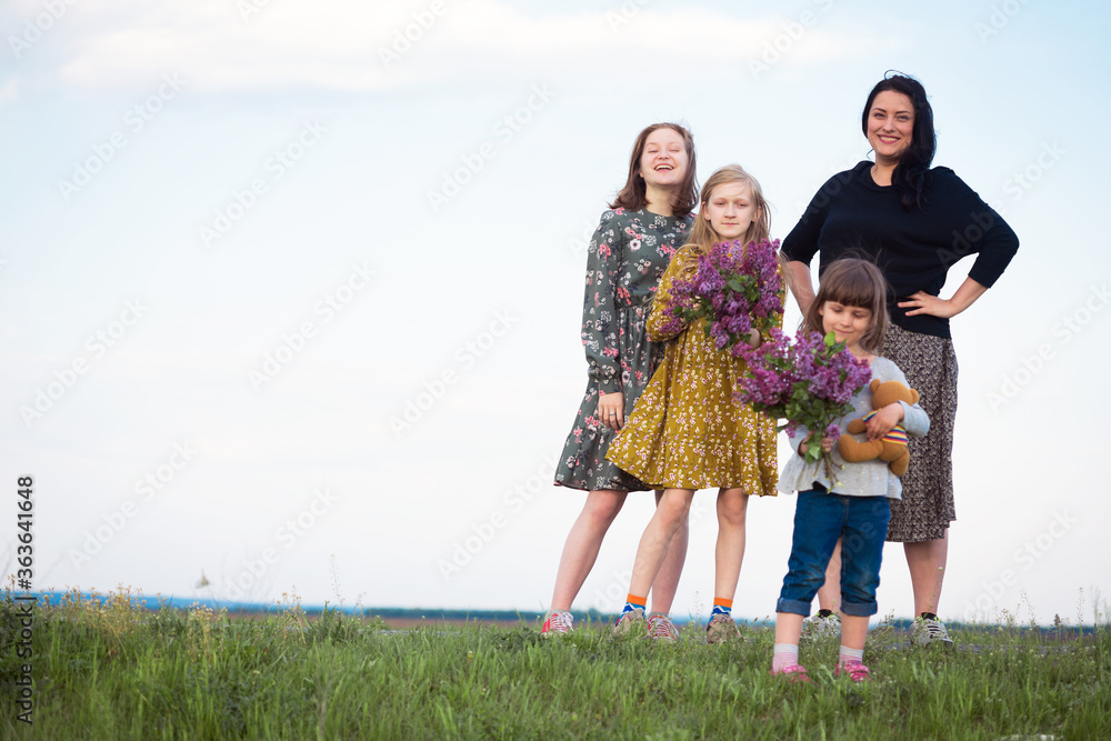 Beautiful girls at the field