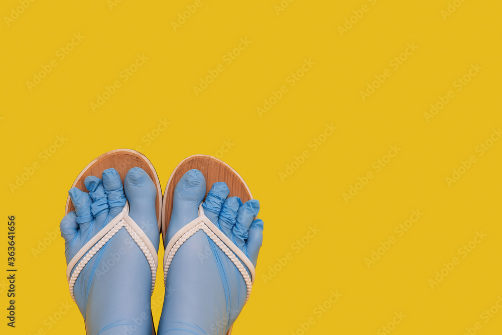 Gloves on feet hot sale with flip flops