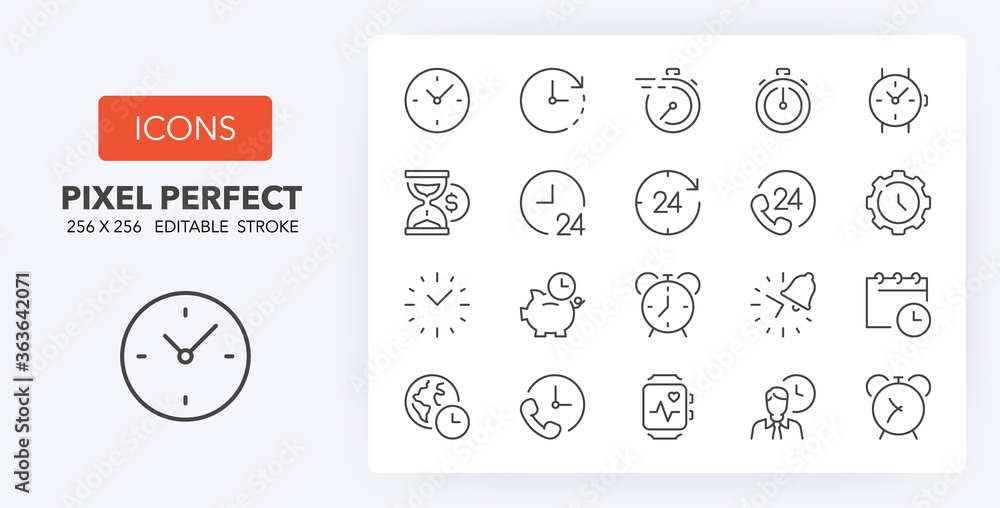 © Artco - time clocks line icons 256 x 256 © Artco - time clocks line icons 256 x 256