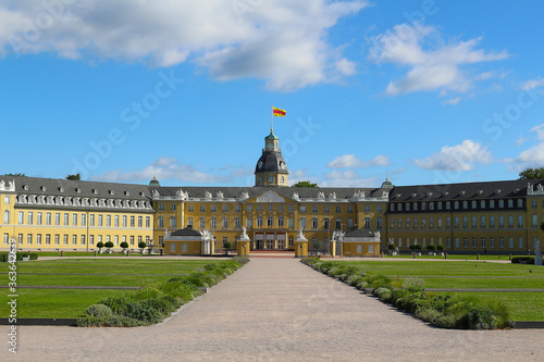 Karlsruhe  Palace built by Margrave Charles III William of Baden-Durlach in 1715 under blue skies (Karlsuhe, Germany) photo