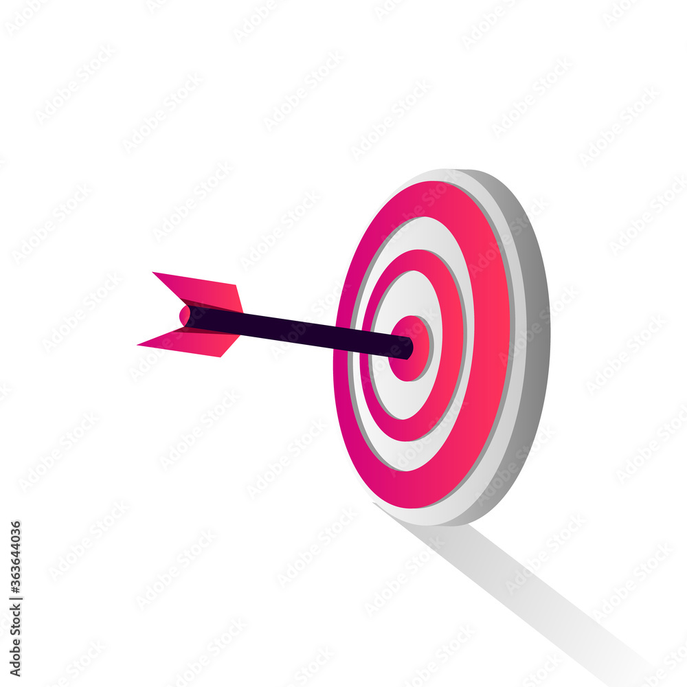 Isometric target and arrow design for marketing business and element design Isometric target and arrow design for marketing business and element design
