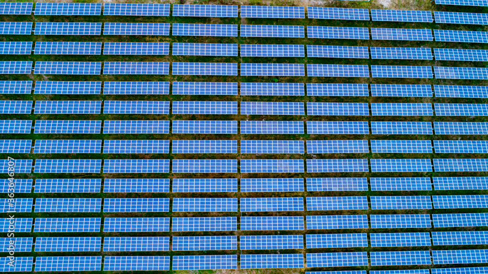 Aerial photography of modern large-scale photovoltaic solar panels. Aerial photography of modern large-scale photovoltaic solar panels.