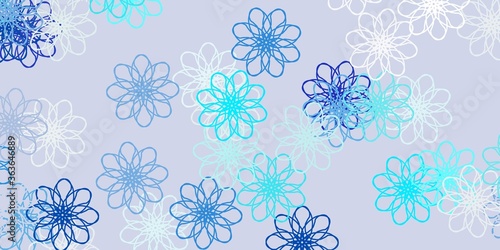 Light BLUE vector natural backdrop with flowers.