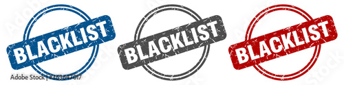 blacklist stamp. blacklist sign. blacklist label set