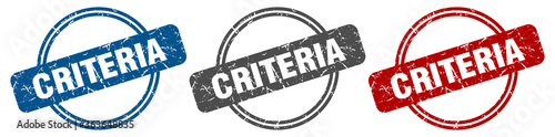 criteria stamp. criteria sign. criteria label set