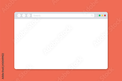 Internet browser mockup. Internet page mockup. Place for advertisemet. Blank space. Blank white browser.