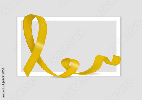 World Suicide Prevention Day with yellow awareness ribbon. Loop emblem in support of military military veterinarians, conflicts, suicides. Vector illustration