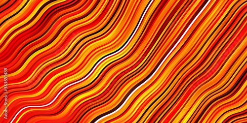 Light Orange vector background with bent lines. Bright sample with colorful bent lines, shapes. Best design for your posters, banners.