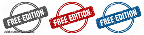 free edition stamp. free edition sign. free edition label set