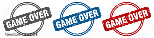 game over stamp. game over sign. game over label set