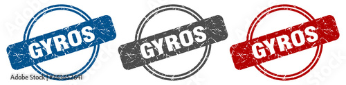 gyros stamp. gyros sign. gyros label set