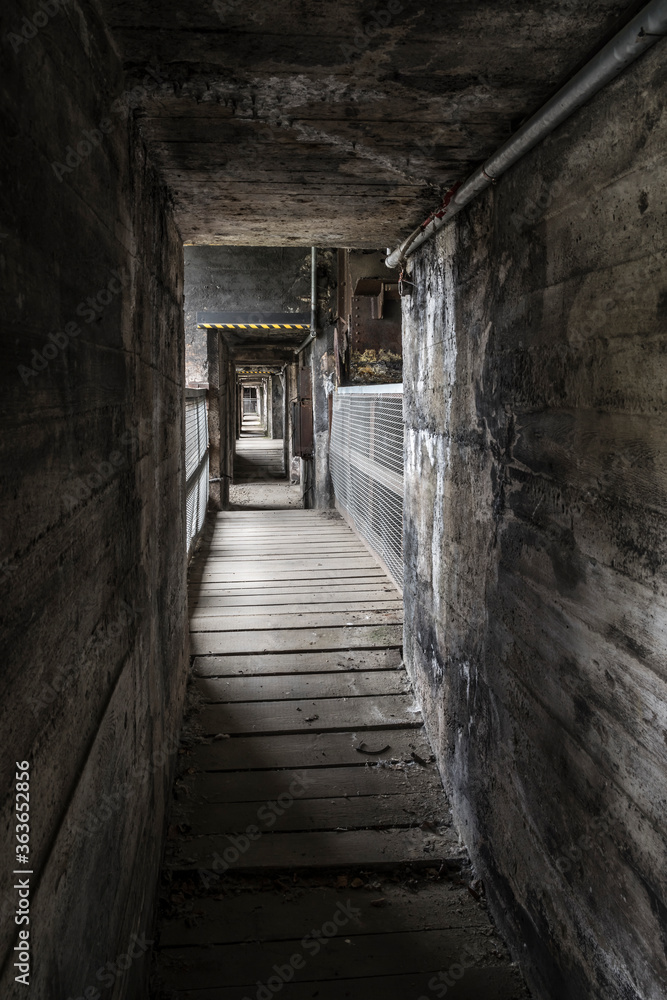passageway in a old factory building
