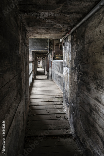 passageway in a old factory building