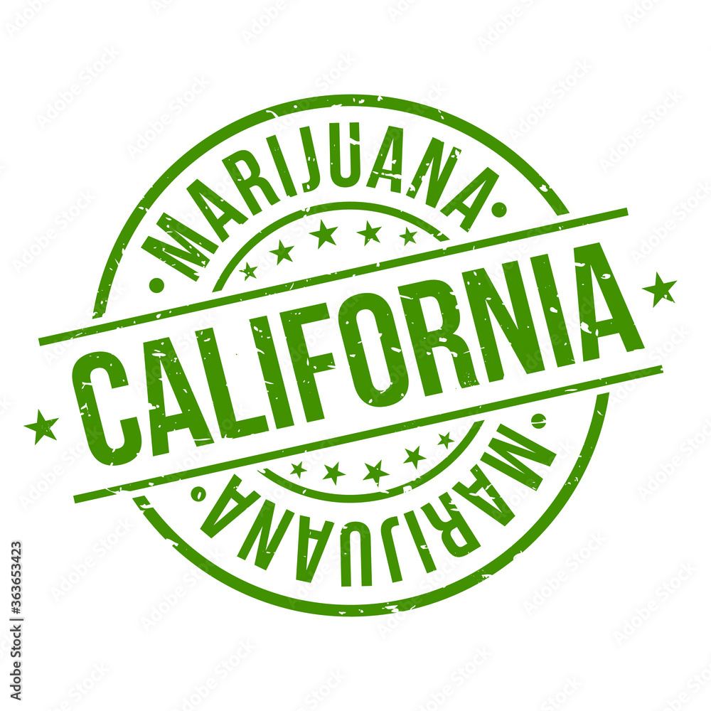 California Marijuana. Quality Original Stamp. Design Vector. Art Round Seal. California Marijuana. Quality Original Stamp. Design Vector. Art Round Seal.