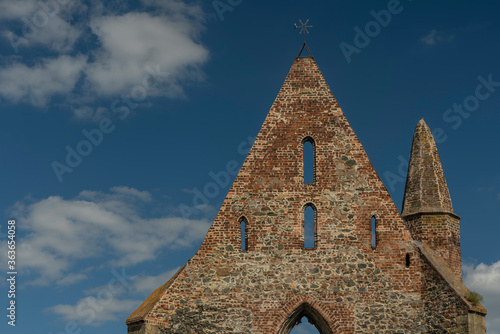 Ruin of old monastery in Dolni Kounice village in middle of hot sunny summer photo