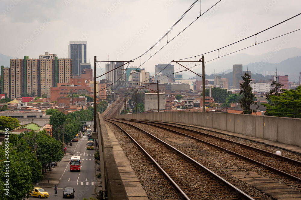 Obraz premium Medellín, Antioquia / Colombia. February 25, 2019. The Medellín metro is a massive rapid transit system that serves the city