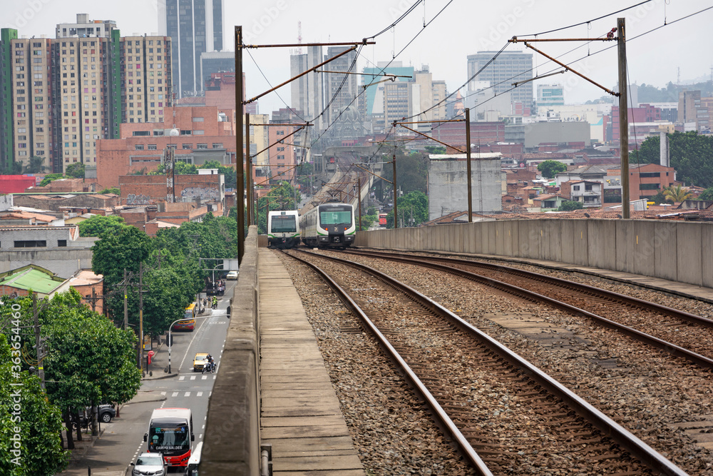 Naklejka premium Medellín, Antioquia / Colombia. February 25, 2019. The Medellín metro is a massive rapid transit system that serves the city