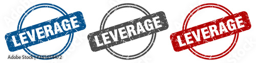 leverage stamp. leverage sign. leverage label set