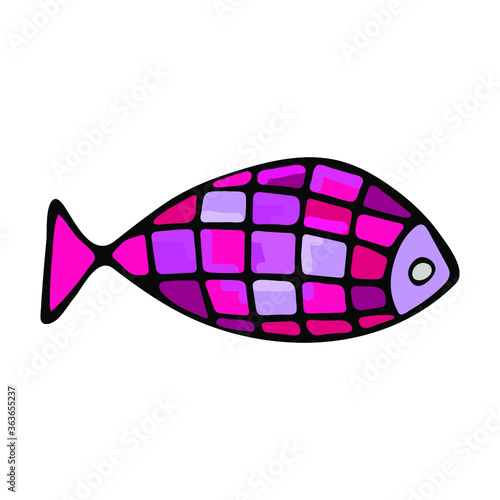 Beautiful colorful fish. Vector image illustrator.