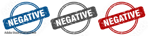 negative stamp. negative sign. negative label set