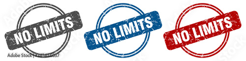 no limits stamp. no limits sign. no limits label set
