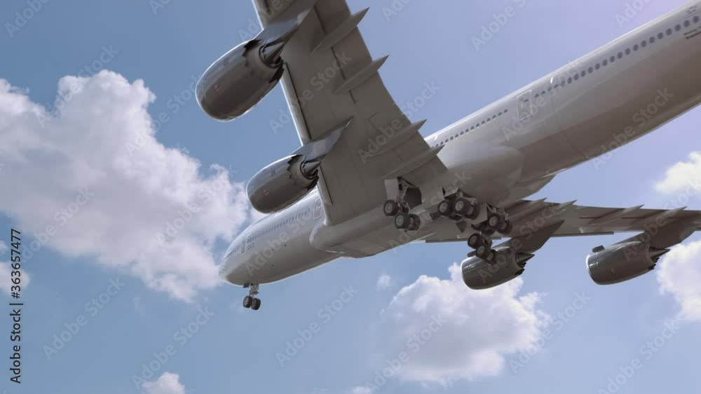 Airplane Landing in Essen Germany Airplane Landing in Essen Germany