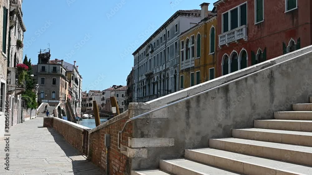 Venice, Italy - Historic buildings between the canals of the lagoon city Venice, Italy - Historic buildings between the canals of the lagoon city