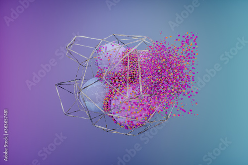 Texture of a abstract structure with multicolour spheres.