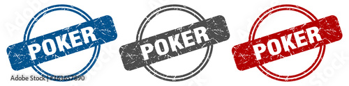 poker stamp. poker sign. poker label set