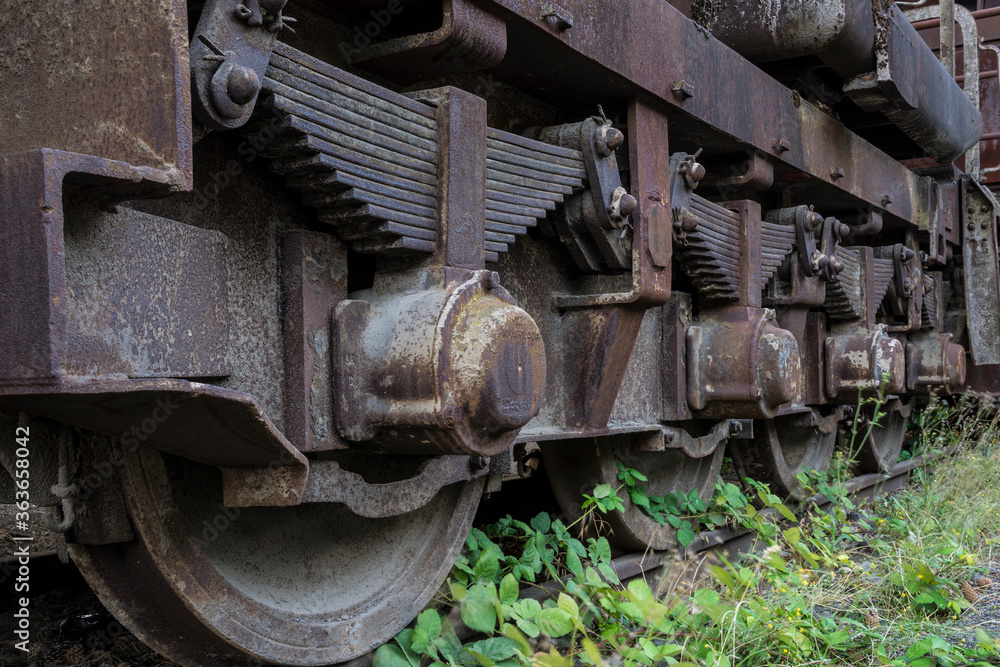 chassis of a historic railway wagon
