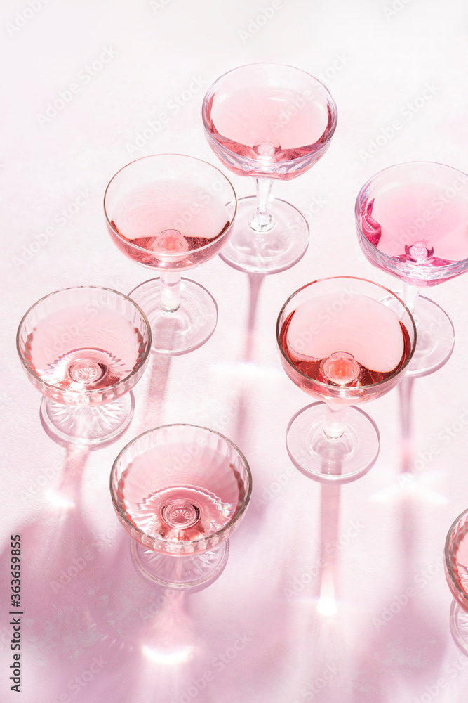 Glasses of Rose in Hard Light Glasses of Rose in Hard Light