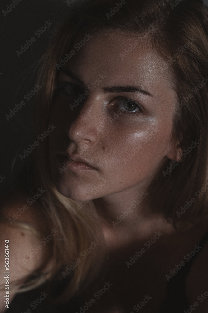 Beautiful lady seductively posing at camera. Beautiful lady seductively posing at camera.
