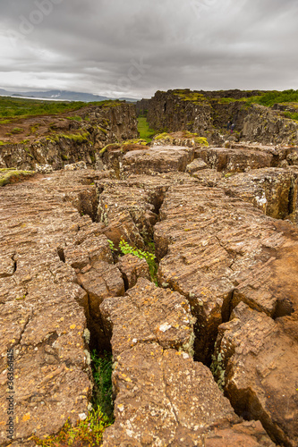 View of the rift valley in the Thingvellir National Park.