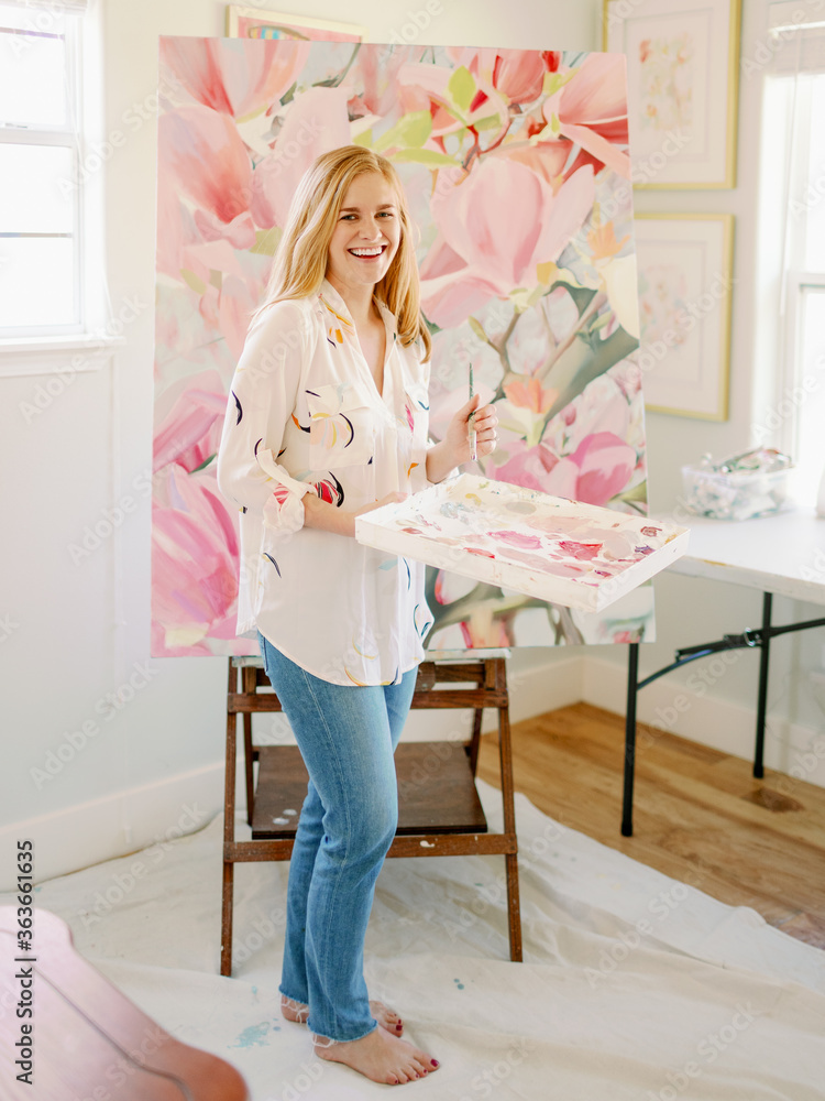 Artist in her studio Artist in her studio
