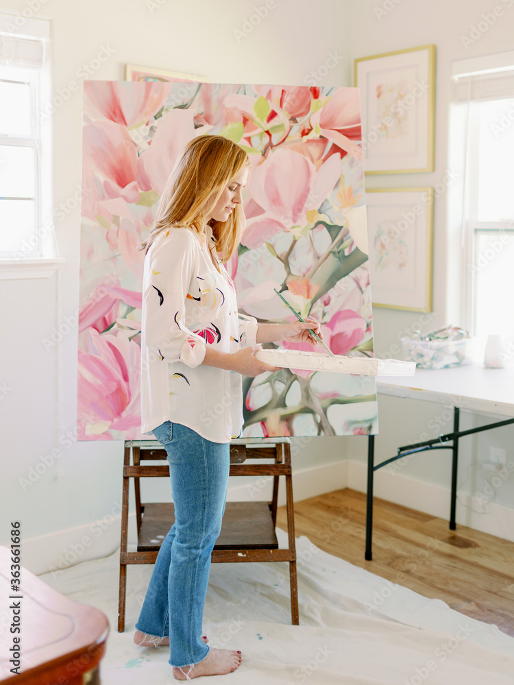 Artist in her studio Artist in her studio