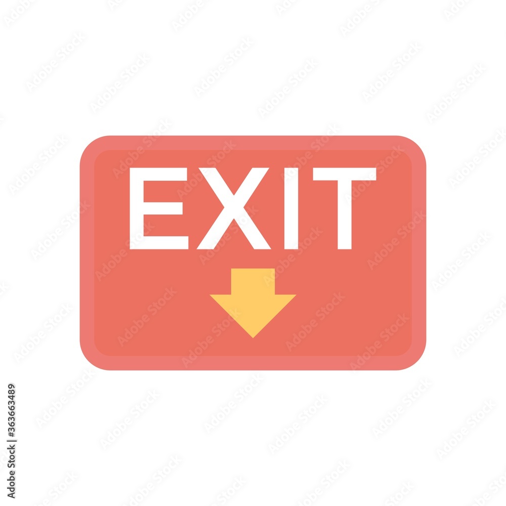 Emergency exit icon illustration in flat design style. Emergency exit icon illustration in flat design style.
