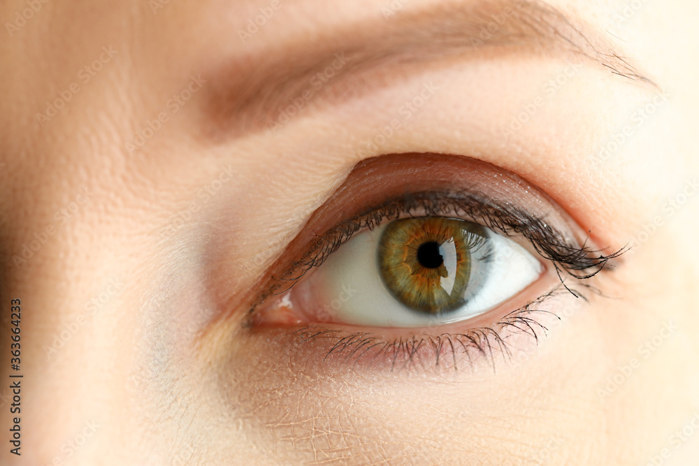 Close up view woman, correction eyebrow tattoo Close up view woman, correction eyebrow tattoo