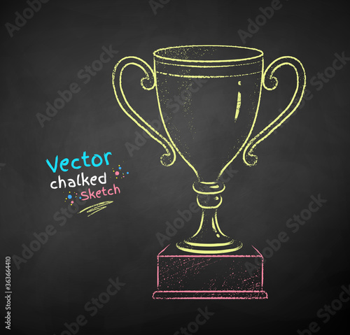 Chalk drawn illustration of award cup