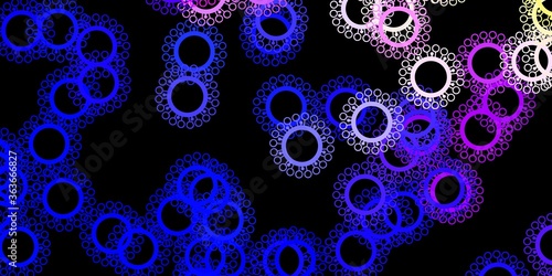 Dark pink, blue vector texture with disease symbols.