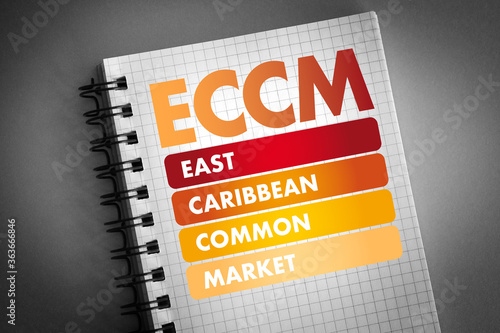 ECCM - East Caribbean Common Market acronym, business concept background