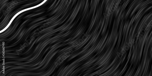 Dark BLUE vector layout with circular arc. Abstract illustration with bandy gradient lines. Template for your UI design.