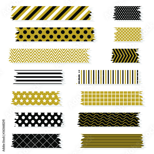 golden washi tape pieces set